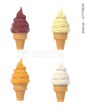 Soft ice icecream in waffle cone set Soft ice icecream in waffle cone set 37778828