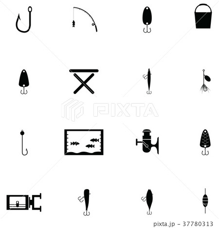 fishing icons set fishing icons set 37780313