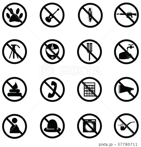 prohibition icon set prohibition icon set 37780711