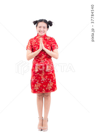 Young asian woman wear cheongsam or qipao. Young asian woman wear cheongsam or qipao. 37784540
