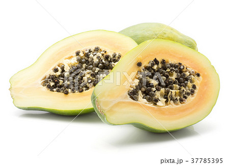 Fresh raw papaya isolated on white Fresh raw papaya isolated on white 37785395