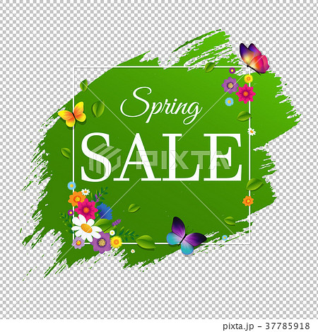 Sale Banner With Flower And Butterfly 37785918