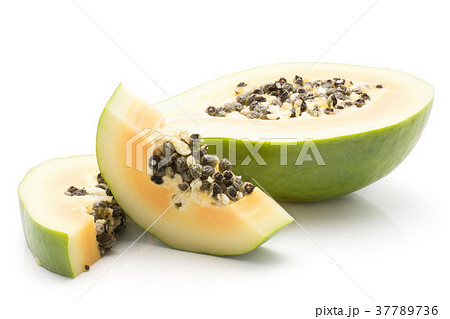 Fresh raw papaya isolated on white Fresh raw papaya isolated on white 37789736