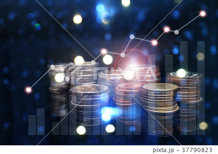 rows of coins for finance and banking concept 37790823