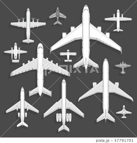 Vector airplanes icons top view vector 37791701