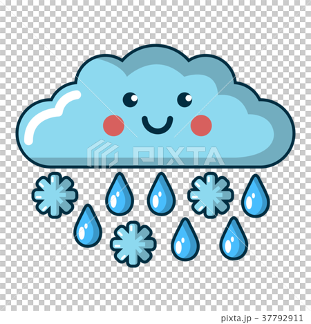 Snow and rain icon, cartoon style 37792911