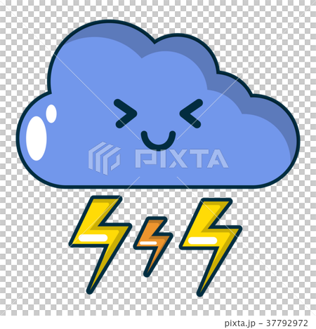 Lightning icon, cartoon style 37792972