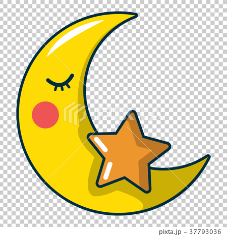 Moon Icon Cartoon Style Stock Illustration 37793036 Pixta