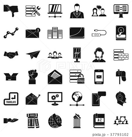 Fellowship icons set, simple style Fellowship icons set, simple style 37793102