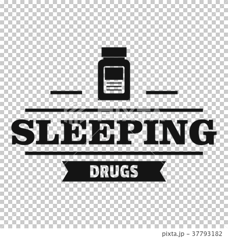 Sleeping pill logo, simple black style 37793182