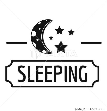 Sleeping moon logo, simple black style 37793226