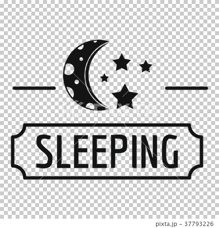 Sleeping moon logo, simple black style 37793226