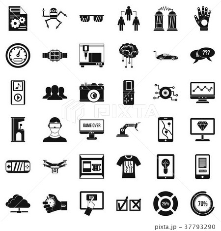 Robot icons set, simple style 37793290