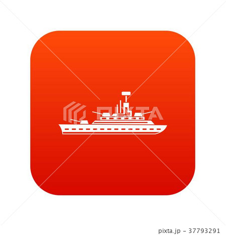 Military warship icon digital red 37793291