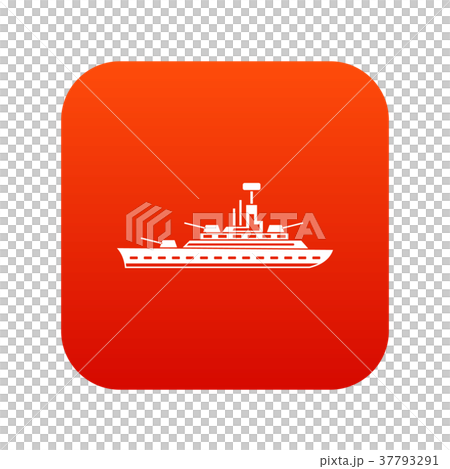 Military warship icon digital red 37793291