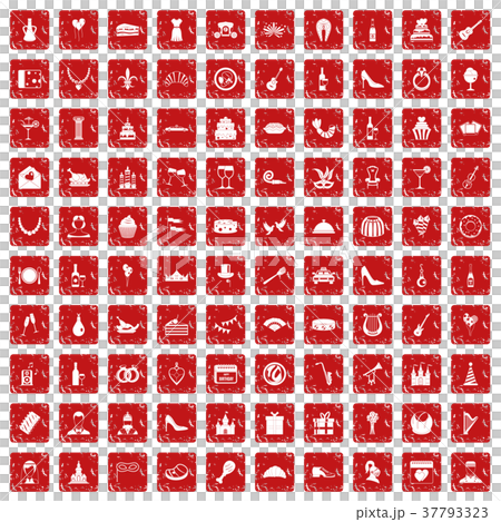 100 banquet icons set grunge red 100 banquet icons set grunge red 37793323