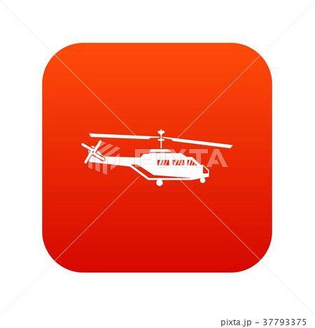 Military helicopter icon digital red 37793375