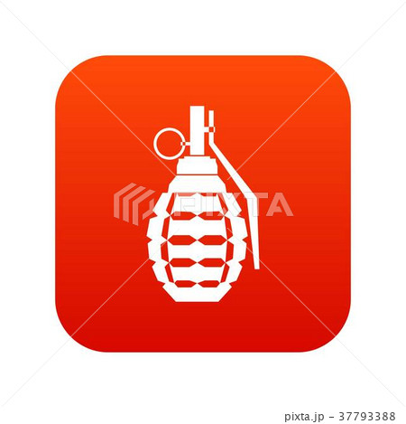 Hand grenade, bomb explosion icon digital red Hand grenade, bomb explosion icon digital red 37793388