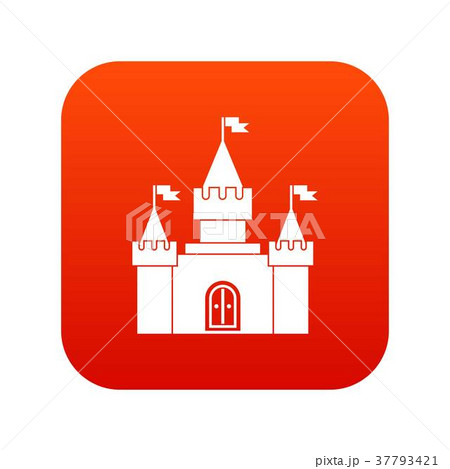 Fortress icon digital red Fortress icon digital red 37793421