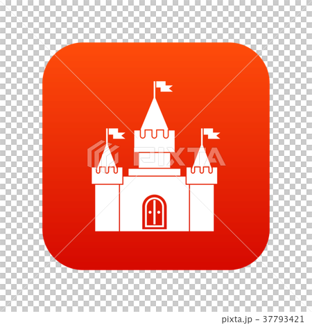 Fortress icon digital red 37793421