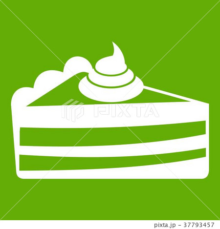 Piece of cake icon green 37793457