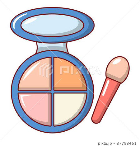 Face powder multicolor icon, cartoon style Face powder multicolor icon, cartoon style 37793461