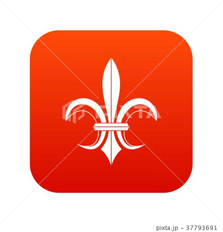 Lily heraldic emblem icon digital red 37793691
