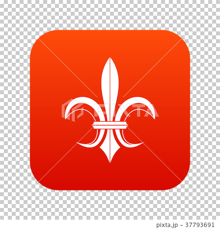 Lily heraldic emblem icon digital red 37793691