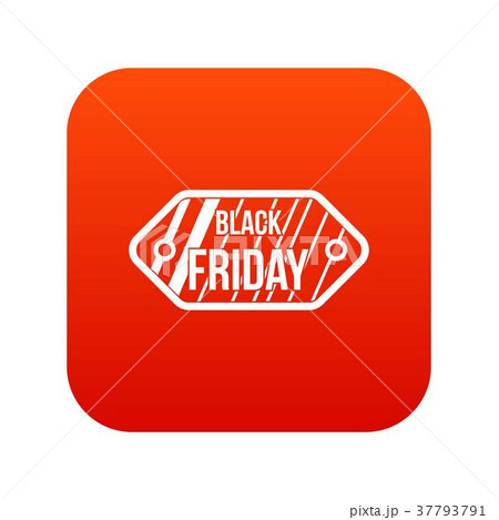 Black Friday sale tag icon digital red 37793791