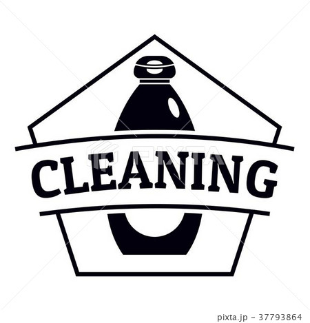 Cleaning bottle logo, simple black style 37793864