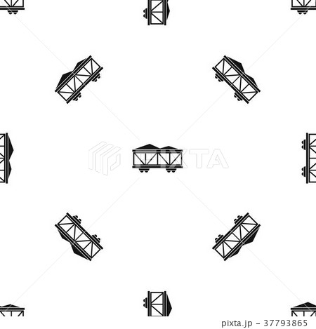 Train cargo wagon pattern seamless black 37793865