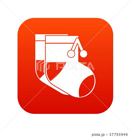 Baby socks icon digital red 37793949