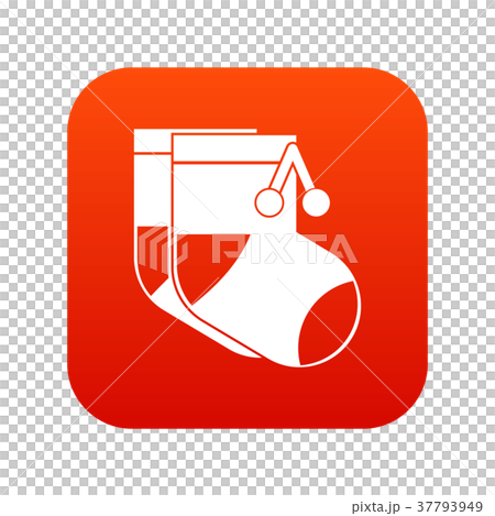 Baby socks icon digital red 37793949