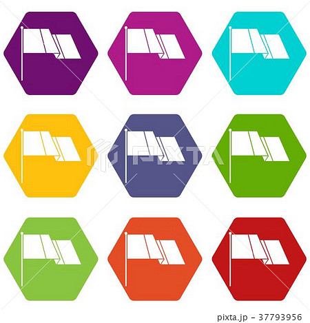 Flag icon set color hexahedron 37793956