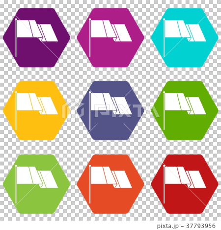 Flag icon set color hexahedron 37793956