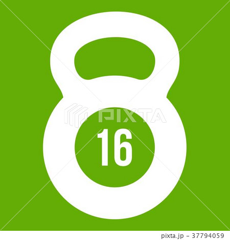 Kettlebell icon green 37794059