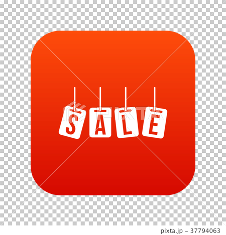 Hanging sales tags icon digital red 37794063