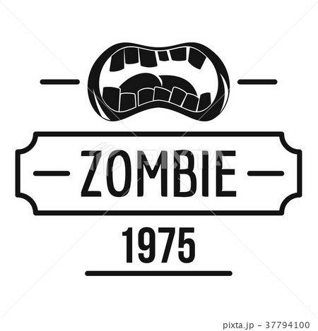 Zombie nightmare logo, simple black style 37794100
