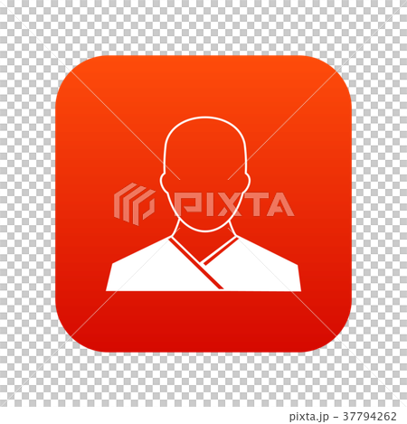 Buddhist monk icon digital red - Stock Illustration [37794262] - PIXTA
