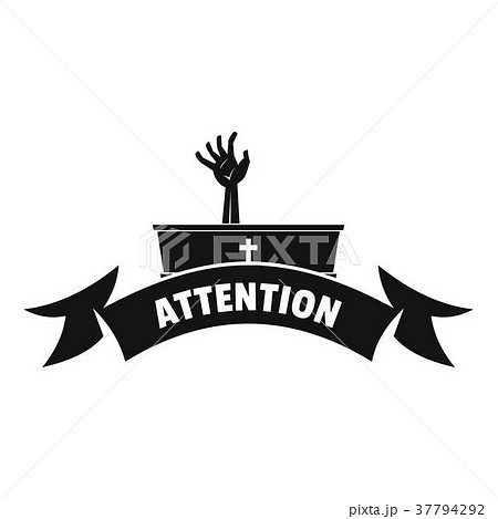 Zombie night logo, simple black style 37794292