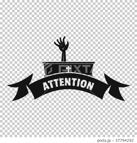 Zombie night logo, simple black style 37794292