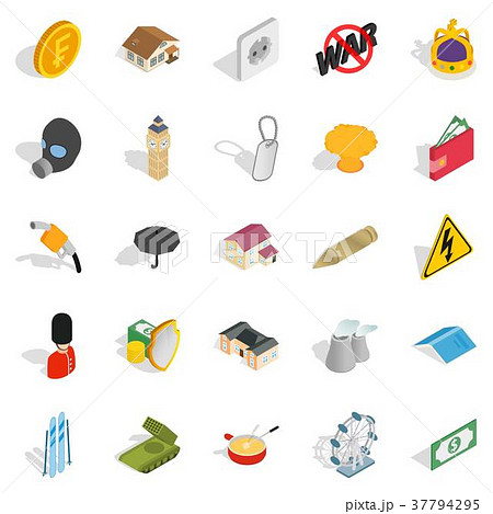 Profitable business icons set, isometric style 37794295