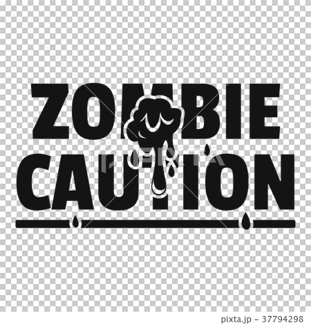 Zombie horror logo, simple black style 37794298