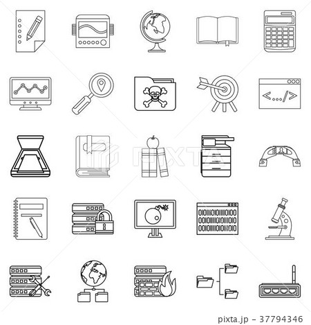 Volume icons set, outline style 37794346