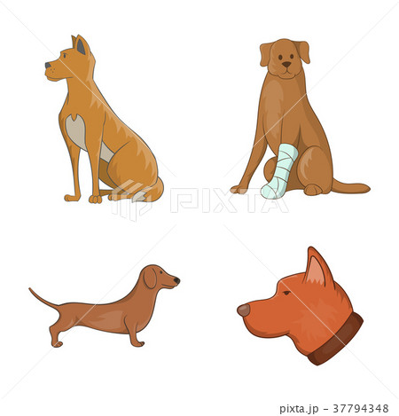 Dog icon set, cartoon style 37794348