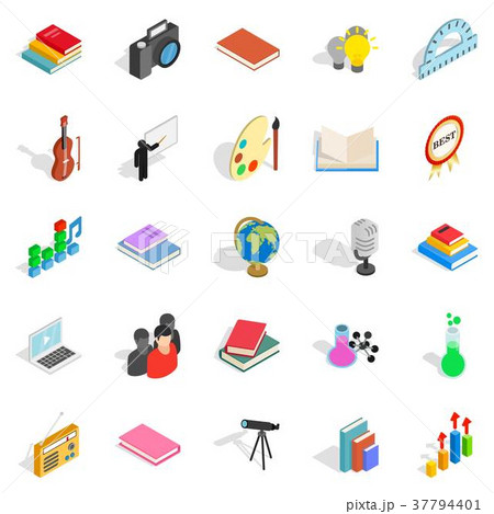 Pamphlet icons set, isometric style 37794401