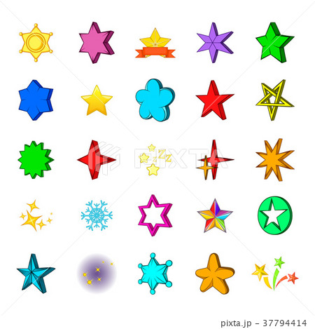 Star icon set, cartoon style Star icon set, cartoon style 37794414
