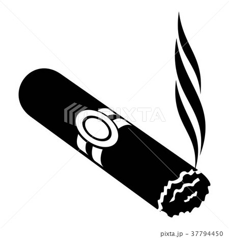 Cigar icon, simple black style 37794450