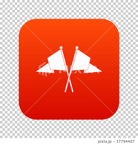 Two flags icon digital red Two flags icon digital red 37794487