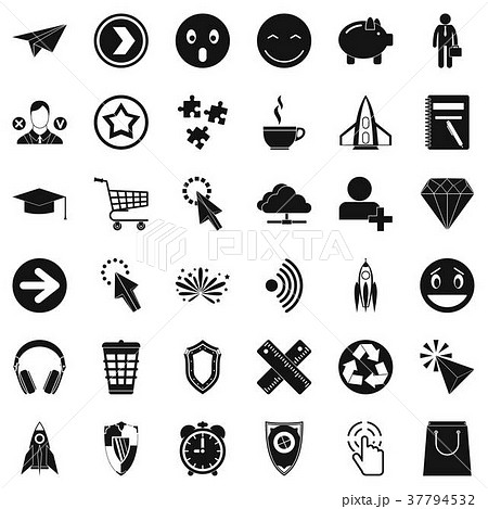 Computer Pictogram Icons Set Simple Styleのイラスト素材